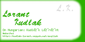 lorant kudlak business card